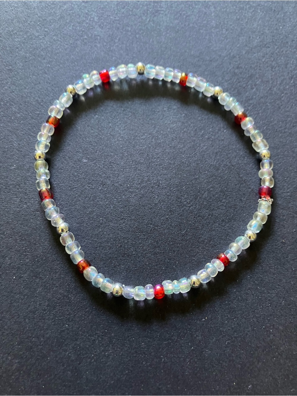 #12 handmade Swarovski anklet dark blue